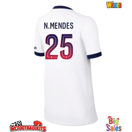 Paris Saint-Germain Nuno Mendes #25 Replica Away Stadium Shirt for Women 2026-27 Short Sleeve